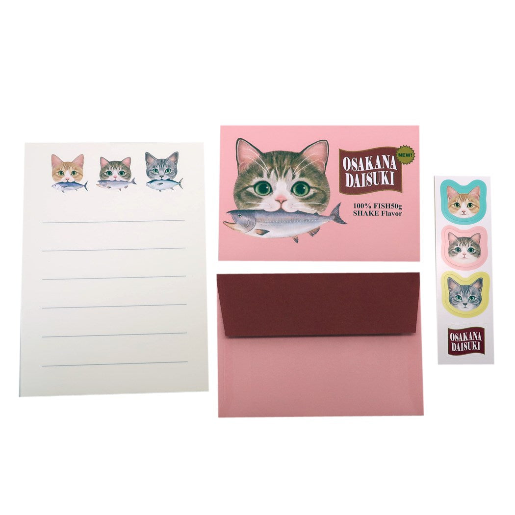 レターセット 可愛い ミニ レターセット フェリシモ猫部 手渡し手紙セット 265ピンク ねこ アクティブコーポレーション ミニ封筒&ミニ便箋&シール かわいい 通販 メール便可