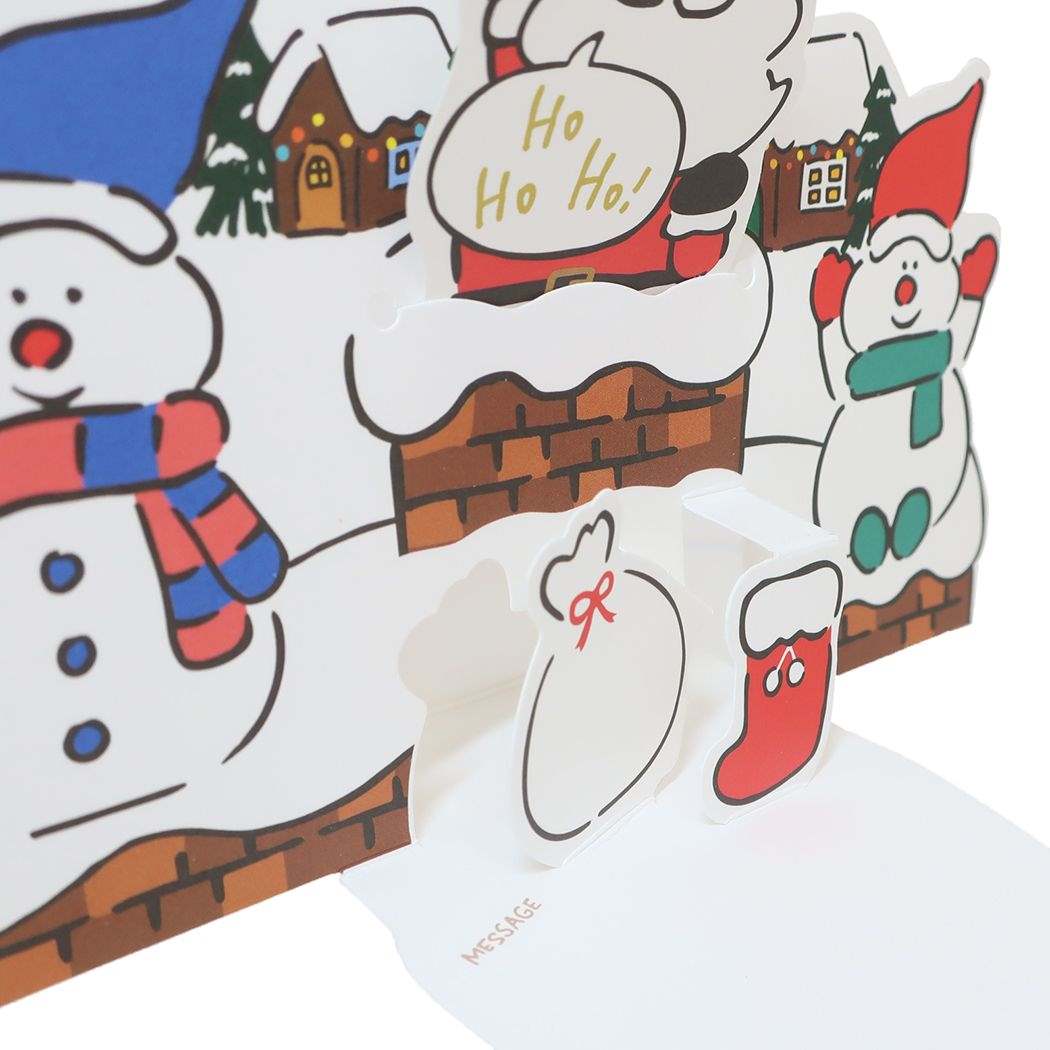 クリスマスポップアップカード グリーティングカード CHRISTMAS サンタクロース アクティブコーポレーション ギフト雑貨 封筒付き Xmasカード メール便可