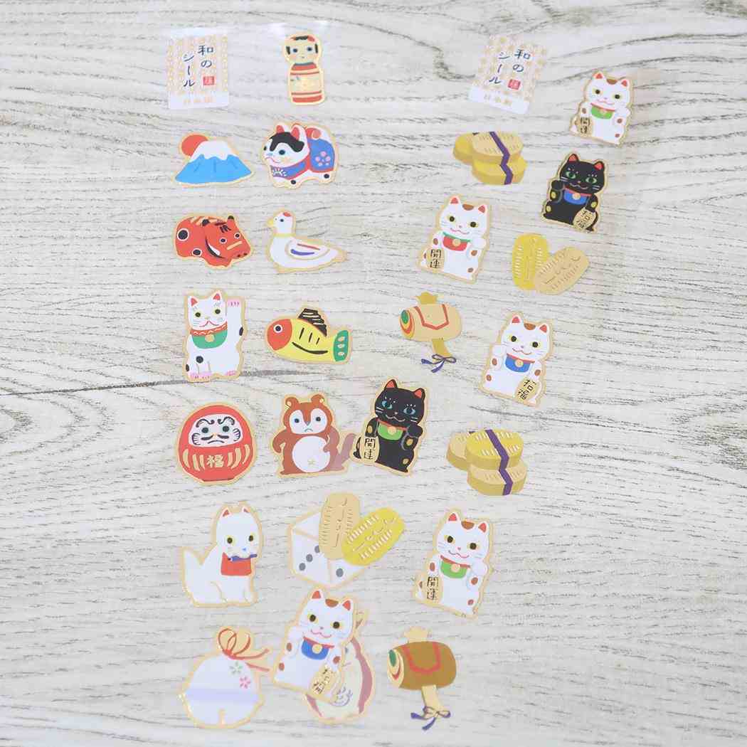 和のシール シールシート 招き猫 アクティブコーポレーション デコシール かわいい メール便可