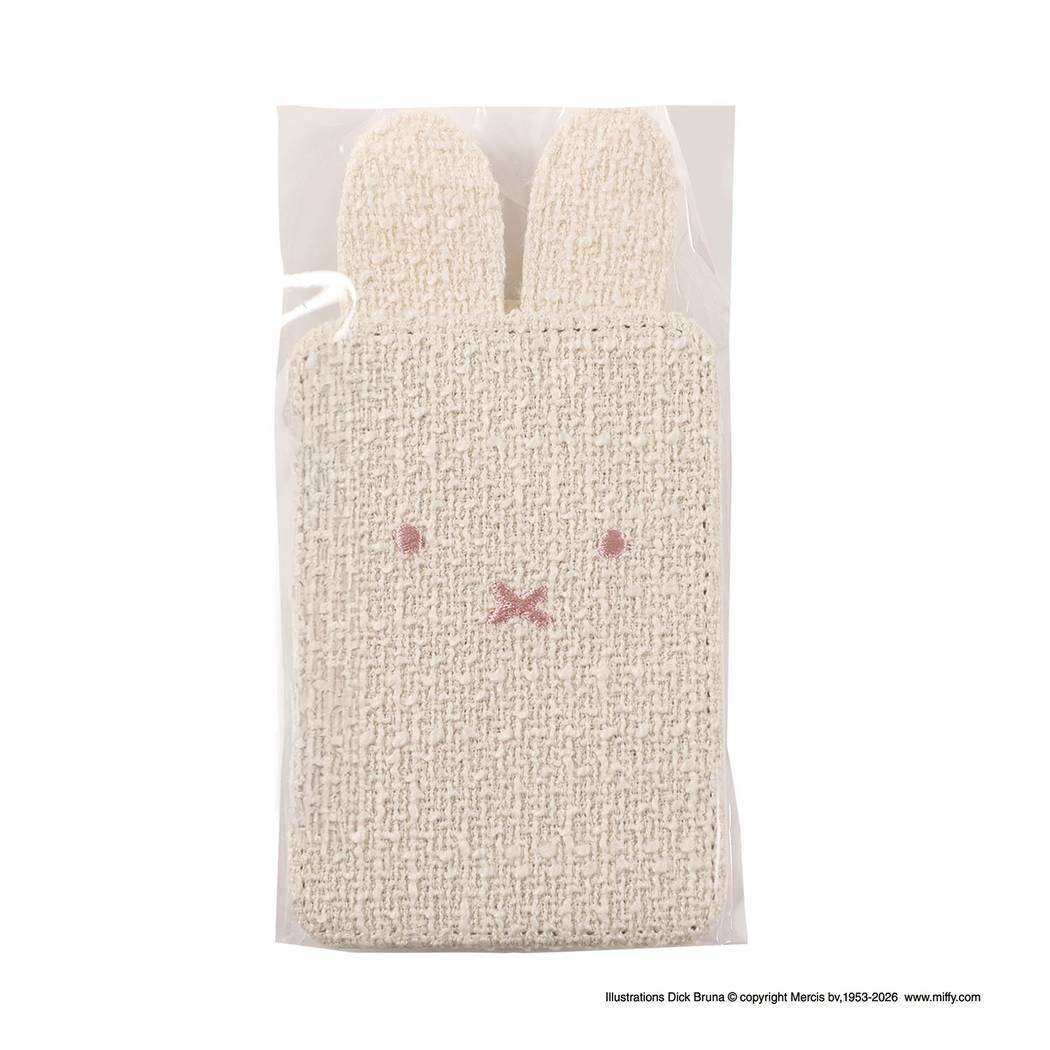 ミッフィー 定期入れ miffy フェイスシリーズ ツイード パスケース リール付き アイボリー ディックブルーナ BSS
