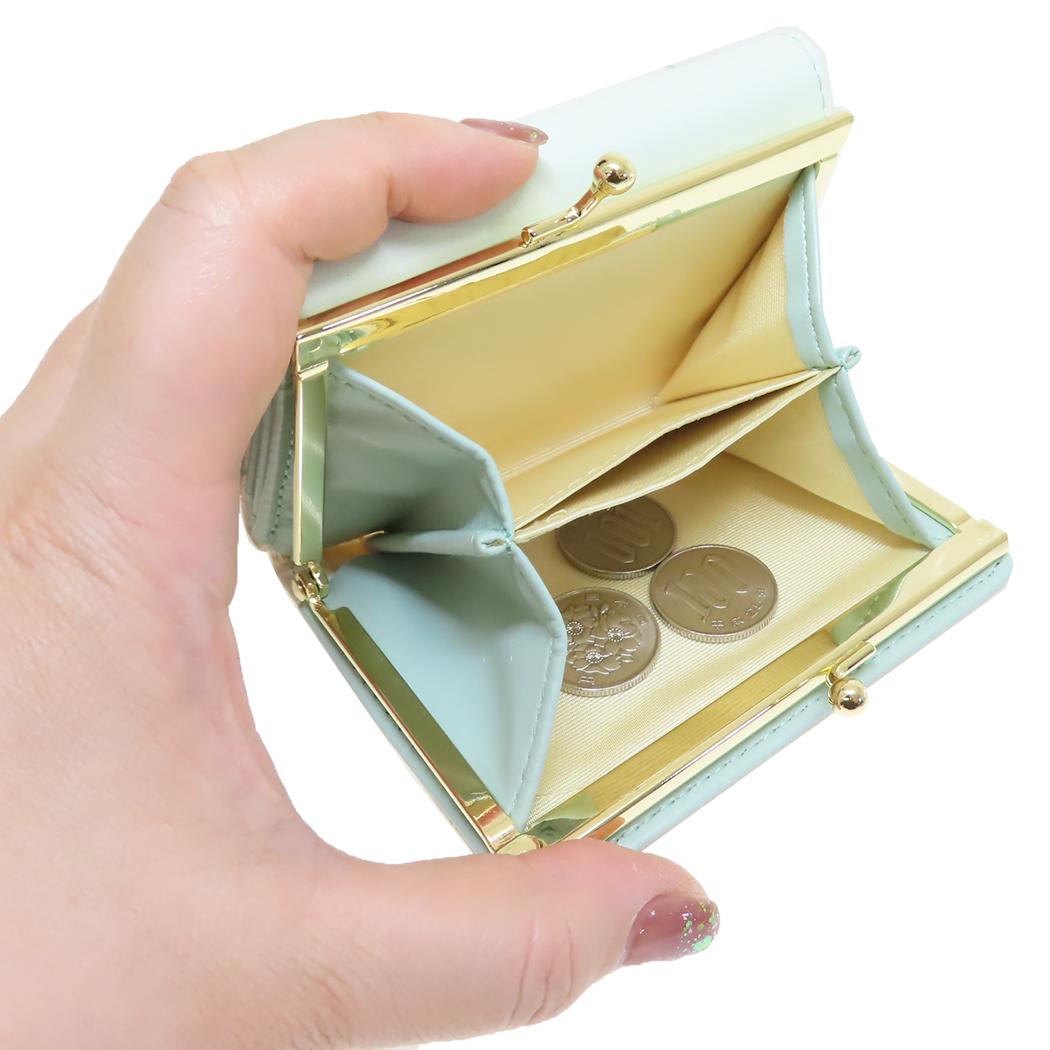 口金財布 三つ折り ミニウォレット ちいかわ ミント アルディ レディース ミニ財布 プレゼント