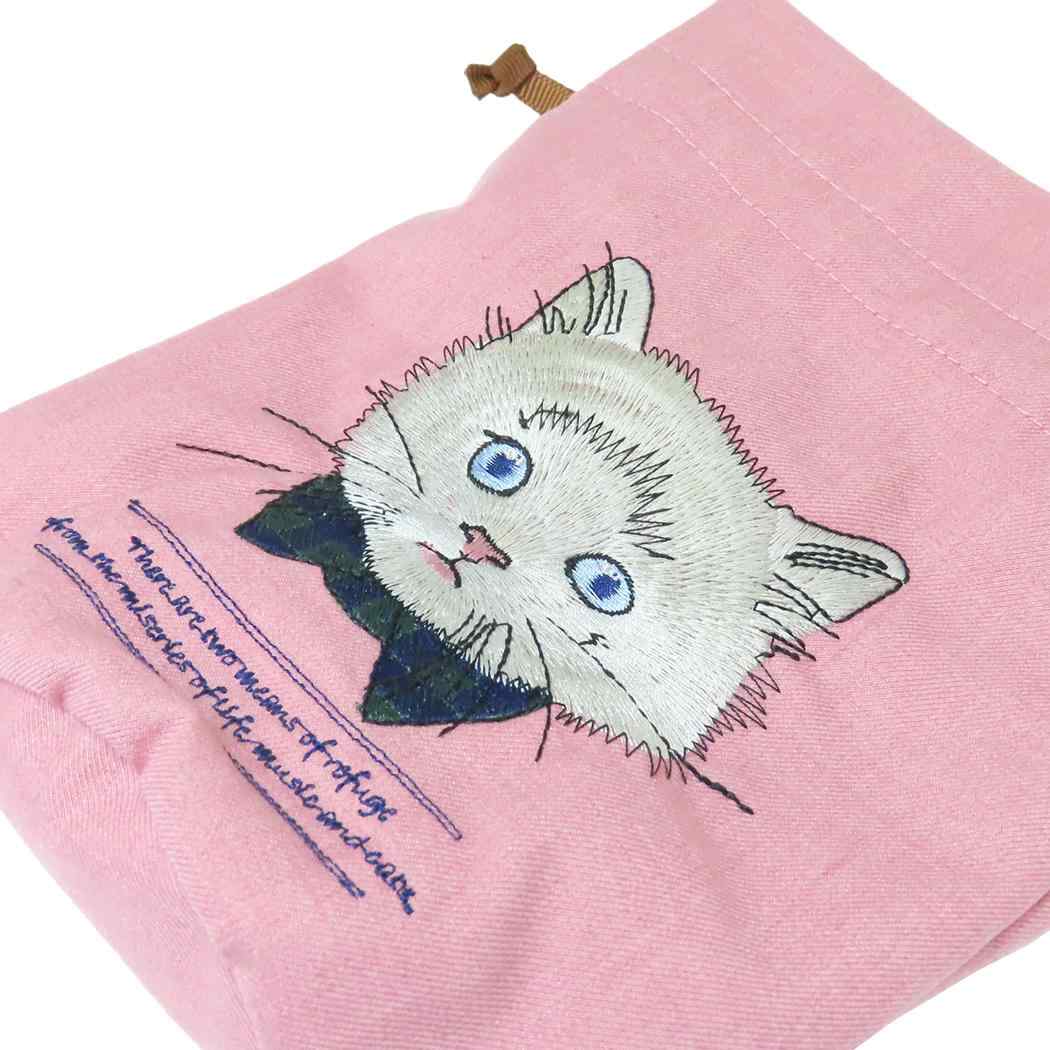 キャットキンチャクポーチ 巾着袋 PK NORWEGIAN ねこアミナコレクション 小物入れ かわいい メール便可
