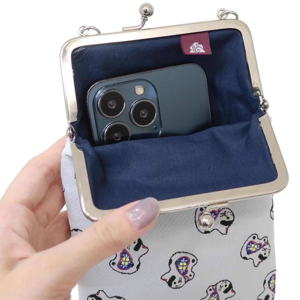 ミンゲイオリケイタイSHO 民芸携帯がまショルダー スマホポーチ ダルマ アミナコレクション ミニショルダー ポシェット 和柄