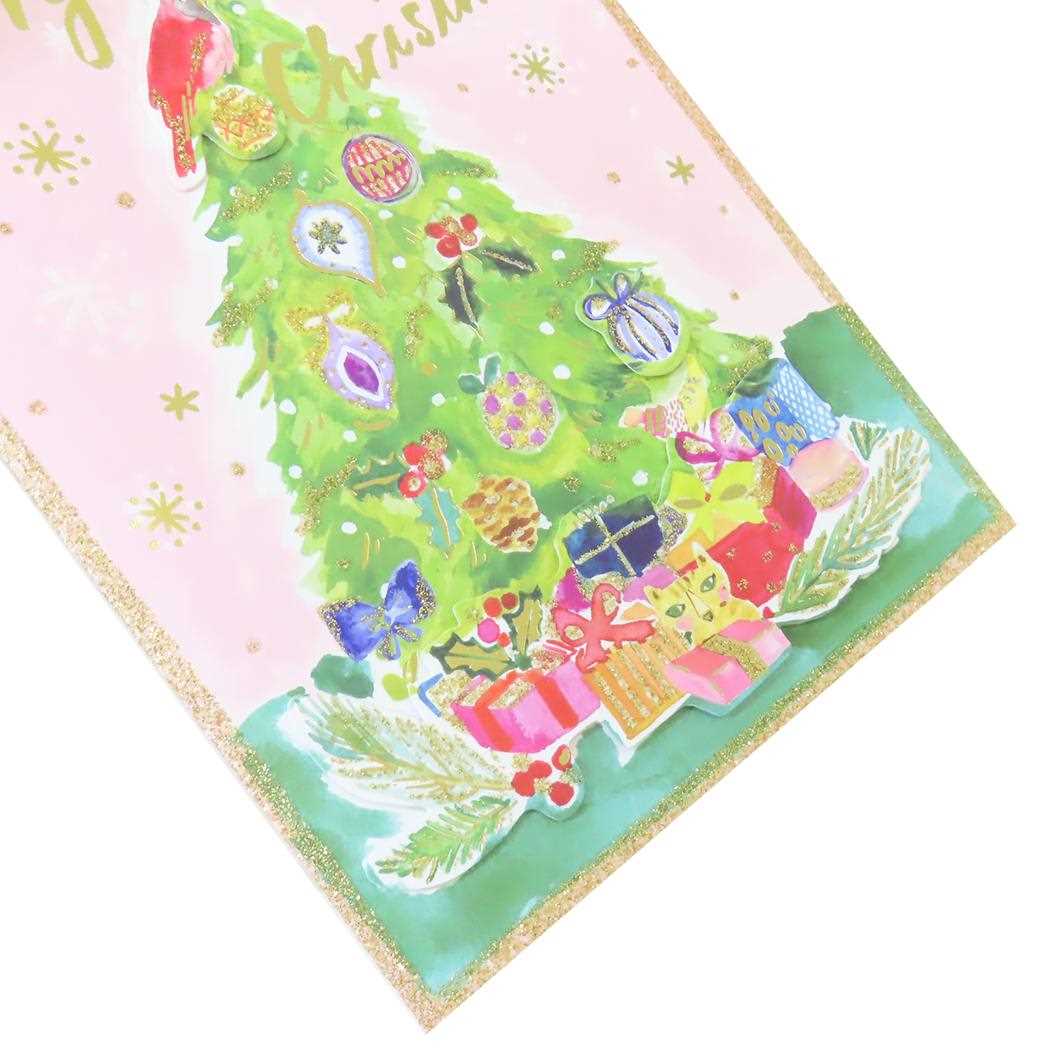 ハンドメイドグリーティングカード クリスマスカード ジェニファーオルキンルイス ジェニファーピンク APJ 封筒付きグリーティングカード Xmas メール便可