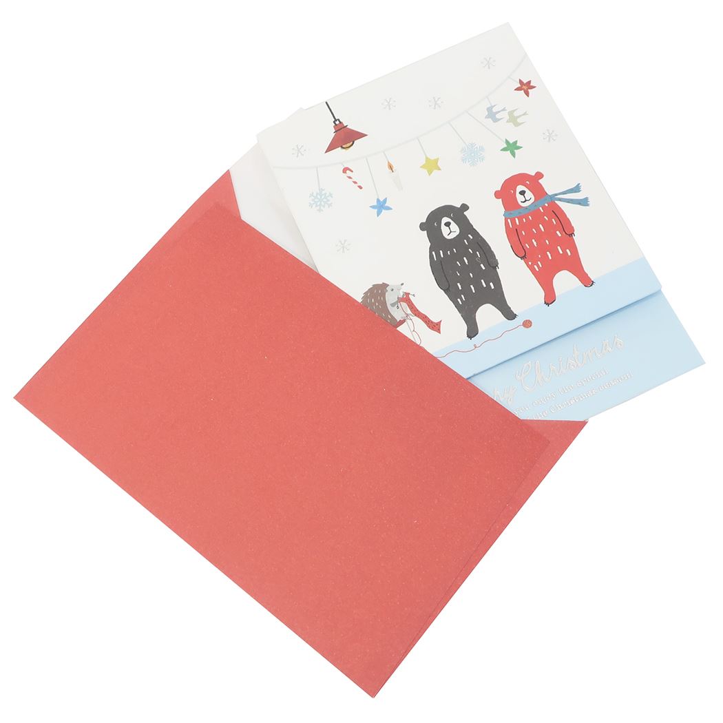 ねもときょうこ ポップアップカード Pop up Card series クリスマスカード スケート APJ 封筒付きグリーティングカード Xmas メール便可