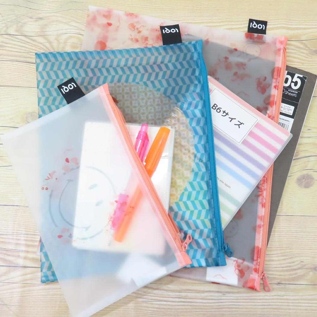 Zip Pockets 平ポーチ大中小3点セット SMILEY Blossom LOQI ローキー エーワイ スマイリー MILKY 3連ポーチ