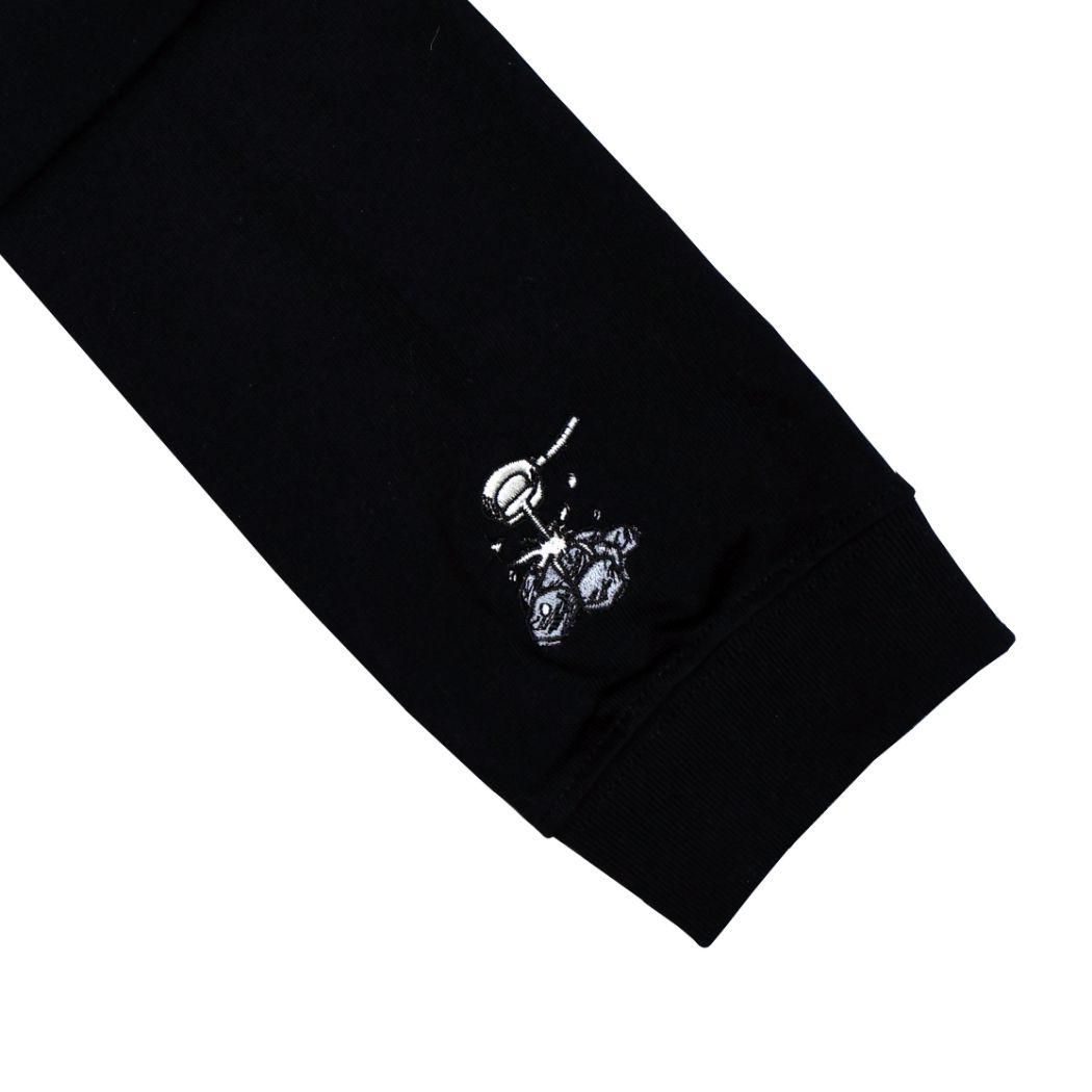 ロングスリーブTシャツ 長袖Tシャツ サ道 黒 ベル ロングTシャツ かわいい メール便可