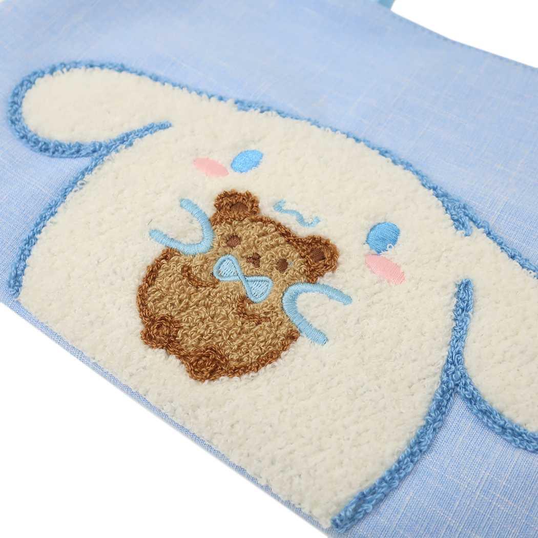 シナモロール ボンボンドロップシール もじ 1シート付き!サガラ刺繍トートバッグセット