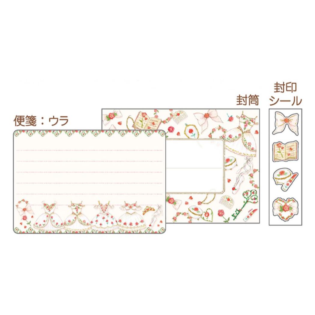 ミニレターセット 手紙セット たけいみき フローラの目覚め クローズピン ミニ便箋&ミニ封筒 ガーリーイラスト メール便可