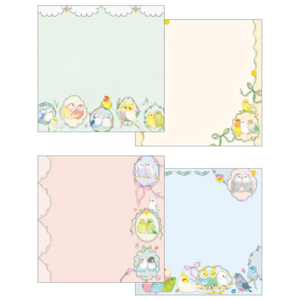 メモパッド メモ帳 たけいみき カラフルバード アニマル クローズピン 事務用品 伝言 ガーリーイラスト メール便可