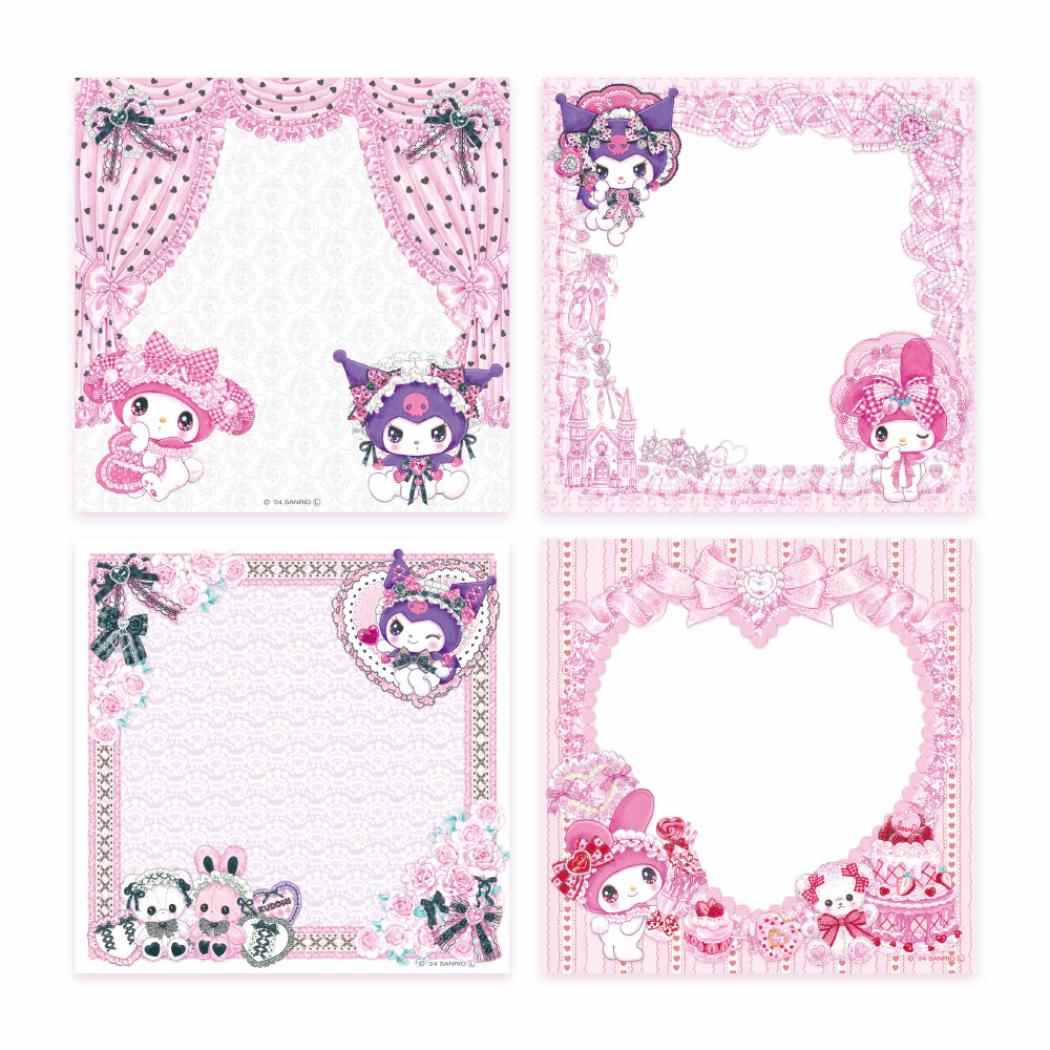 メモパッド メモ帳 マイメロディ&クロミ 飴ノ森ふみか クローズピン 4柄100枚 かわいい ガーリーイラスト メール便可