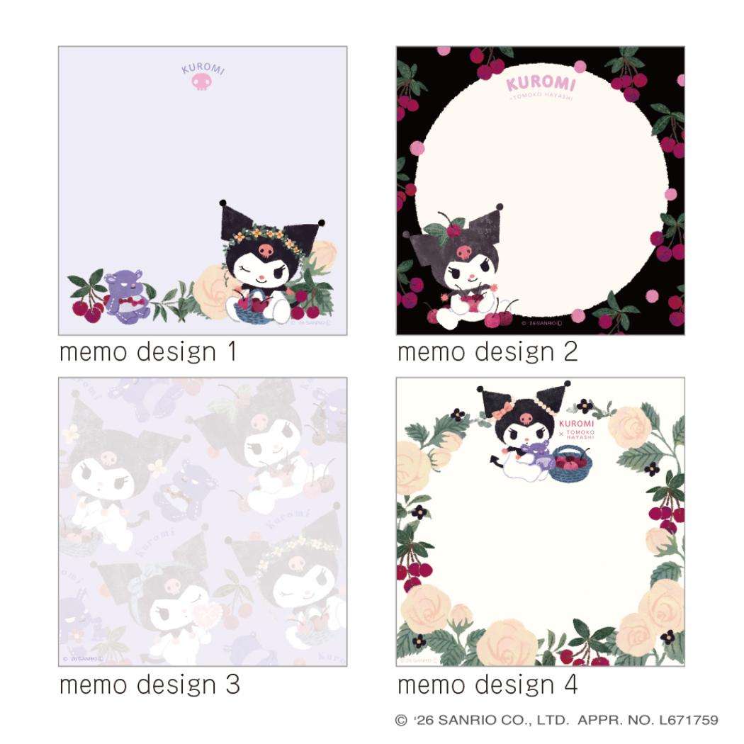 サンリオキャラクターズ x 林朋子 メモ帳 スクエアメモパッド クロミ Sanrio クローズピン