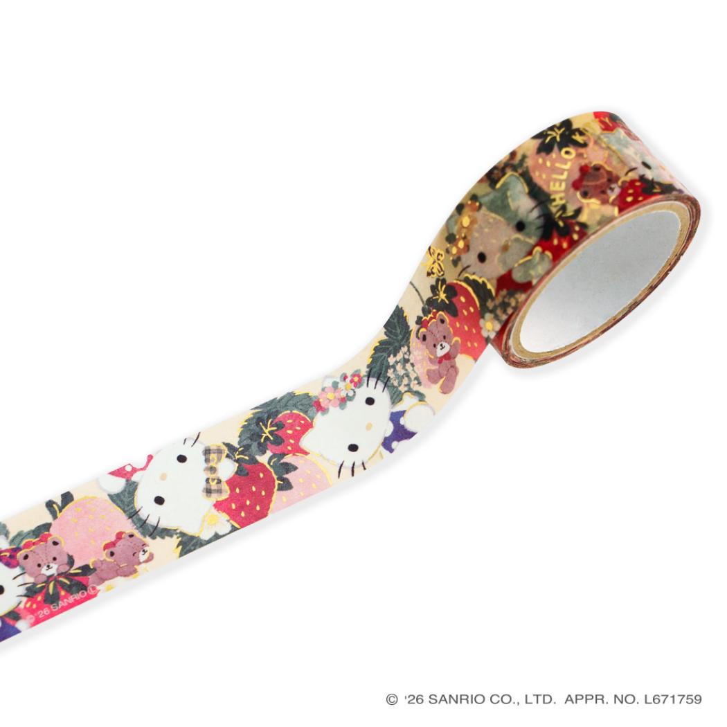 サンリオキャラクターズ x 林朋子 マステ マスキングテープ 18mm 5m巻 ハローキティ Sanrio クローズピン
