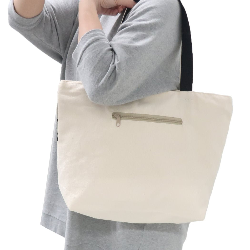 ファスナー付き ミニ トートバッグ ランチバッグ まめはち GY ミントイン お弁当かばん かわいい