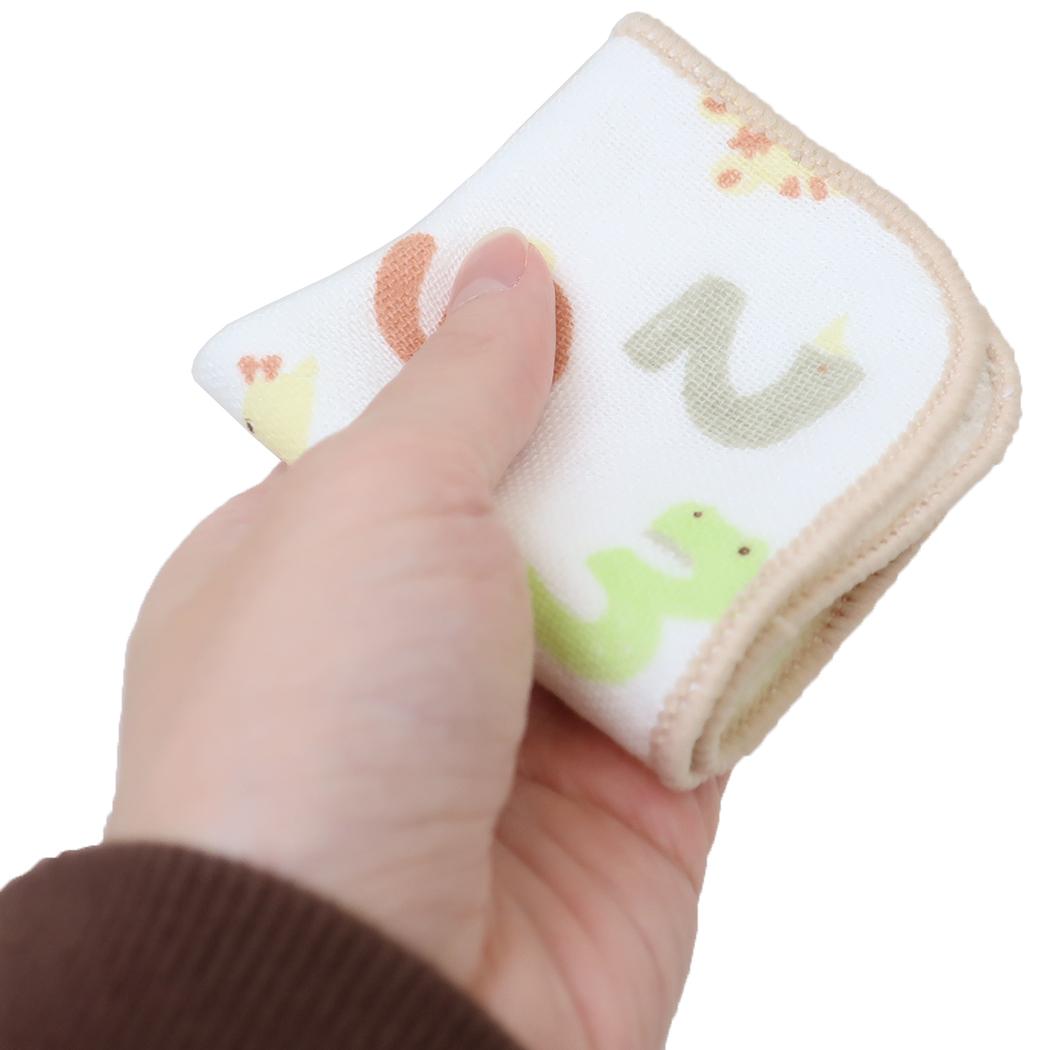 ガーゼミニミニタオル15cm ミニタオル アニマルナンバー ミントイン 汗拭きタオル 新学期準備雑貨 メール便可