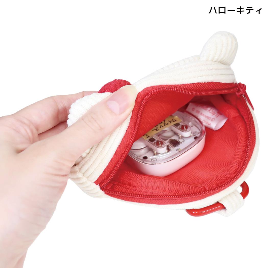 サンリオ ミニポーチ ハートカラビナ付き ミニフェイスポーチ コーデュロイ キティ Sanrio 畑山商事
