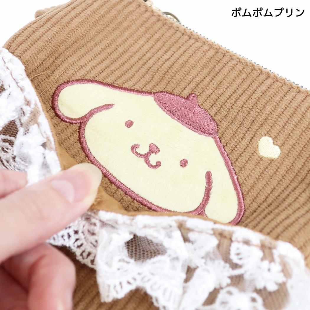 サンリオ ショルダーバッグ フリル付き ショルダー ポシェット コーデュロイ ポムポムプリン Sanrio 畑山商事