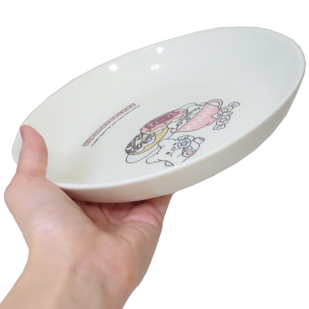 カレーパスタプレート 中皿 はなまるおばけ パステルPOP サンリオ 金正陶器 食器 かわいい