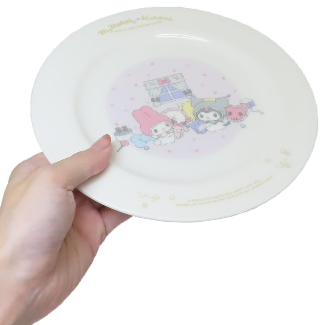プレート 中皿 マイメロディ&クロミ マイメロディ50th&クロミ20th パープル サンリオ 金正陶器 食器 かわいい