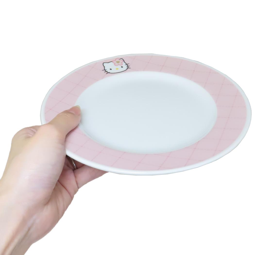キルトデザイン プレート ハローキティ ピンク サンリオ 金正陶器 陶器 プレゼント