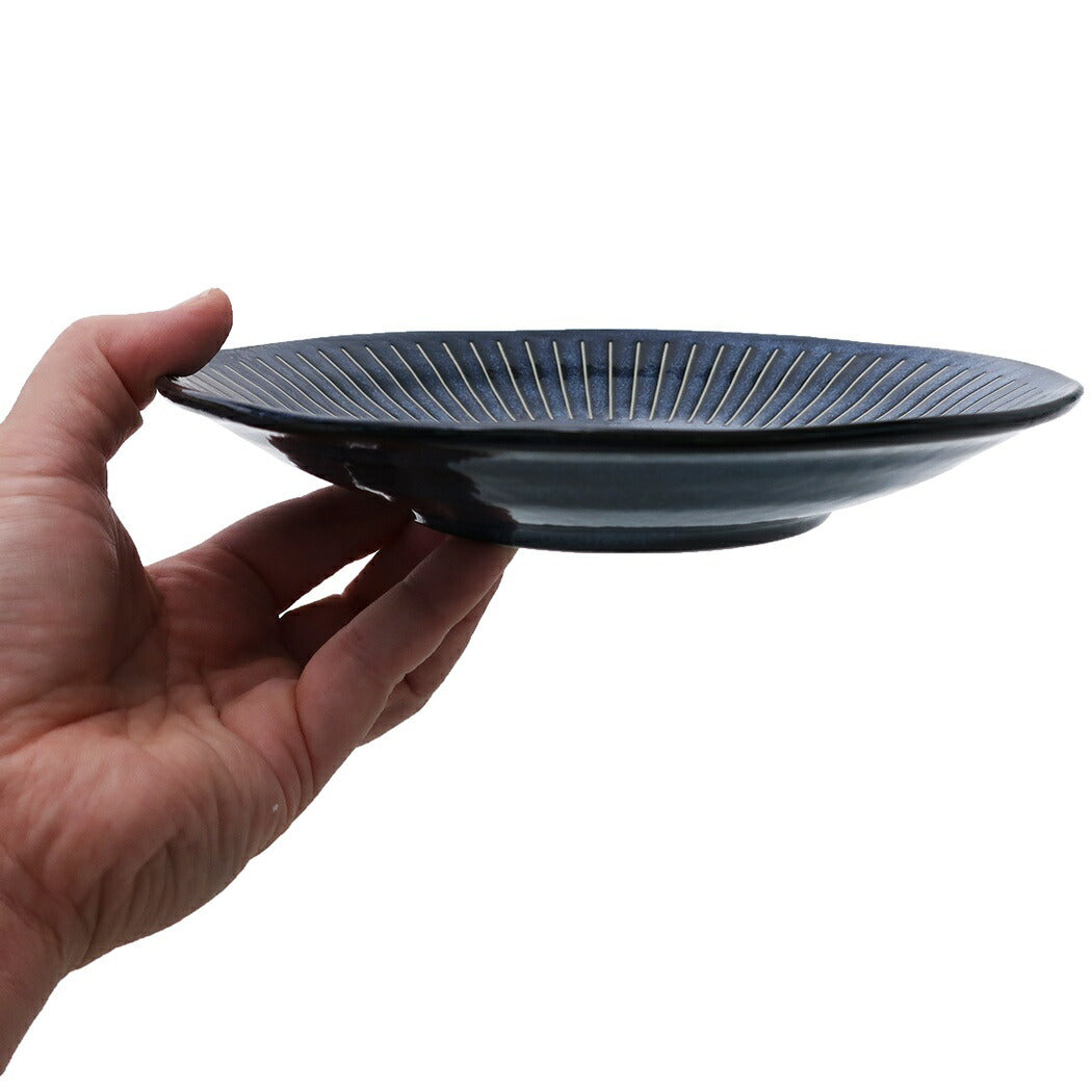 磁器製 ラウンドプレート 中皿 スヌーピー インディゴシリーズ ピーナッツ 金正陶器 日本製食器 ギフト 雑貨