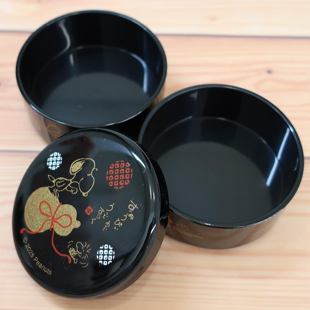 ミニお重 黒 ミニ重箱 スヌーピー 福ひょうたん ピーナッツ 金正陶器 日本製