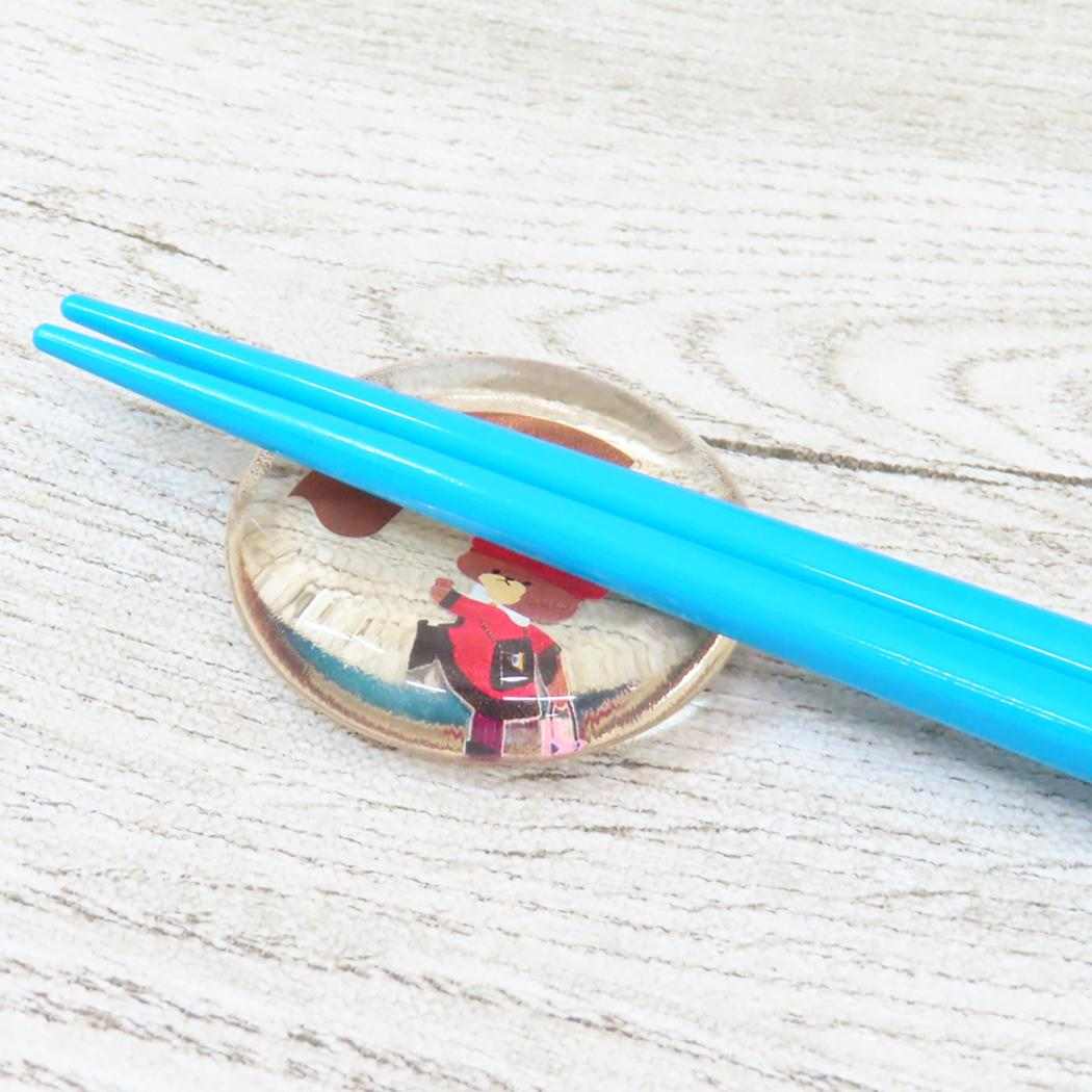 ガラス丸箸置き 箸置き くまのがっこう ジャッキーズチョコレート 金正陶器 チョップスティックレスト 絵本メール便可