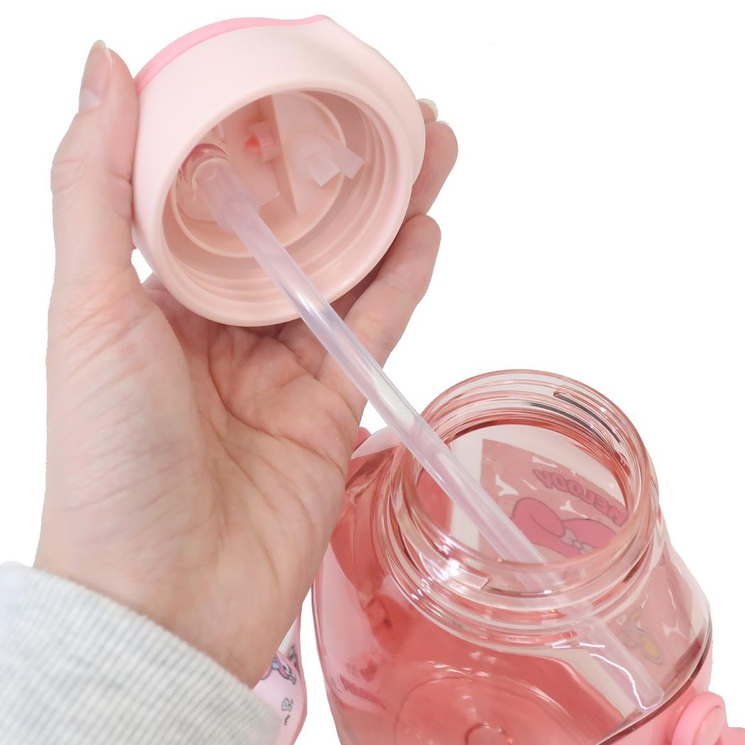 ワンプッシュストローボトル 水筒 マイメロディ うしろうしろ サンリオ スケーター ストロー付き 水分補給 530ml