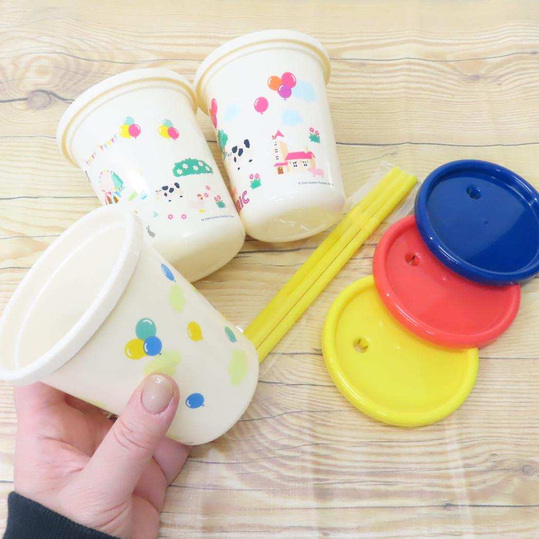 ストロー付タンブラー3個セット 蓋付きプラコップ トーマス 320ml スケーター フタ付きコップ
