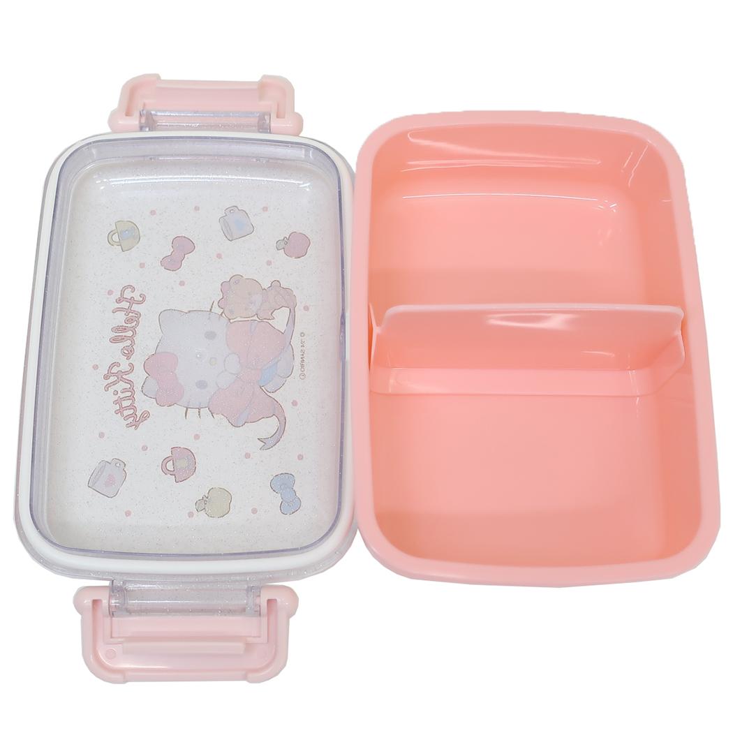 抗菌食洗器対応ふわっとフタタイトランチボックス450ml お弁当箱 ハローキティ 450ml ビックリボン サンリオ スケーター 一段ランチボックス