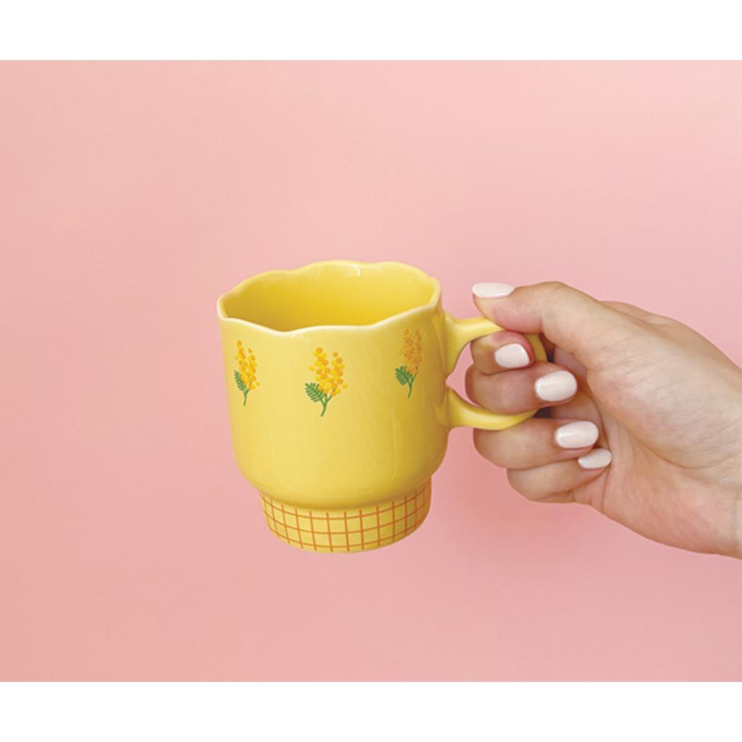 フルールマグ マグカップ ミモザ デコレ レトロ かわいい ティータイム