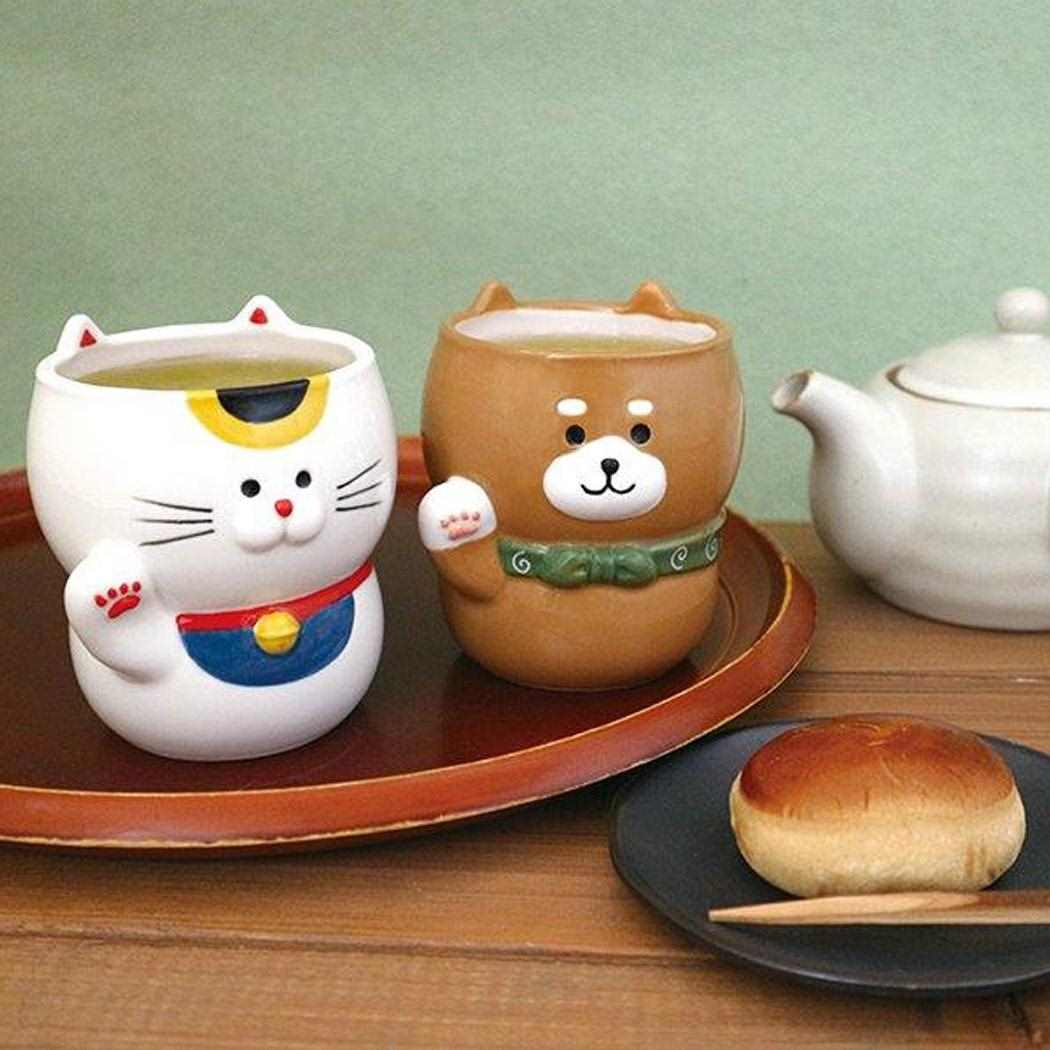 招き湯呑み 湯呑 柴犬 デコレ お土産 ギフト おもしろ雑貨
