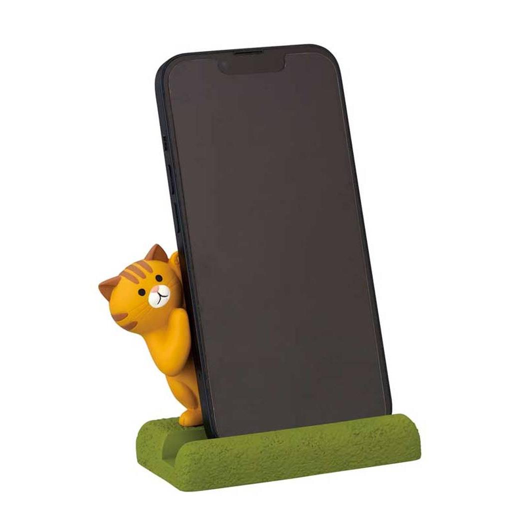 スマホ置き かくれんぼ猫 スマホスタンド トラ デコレ
