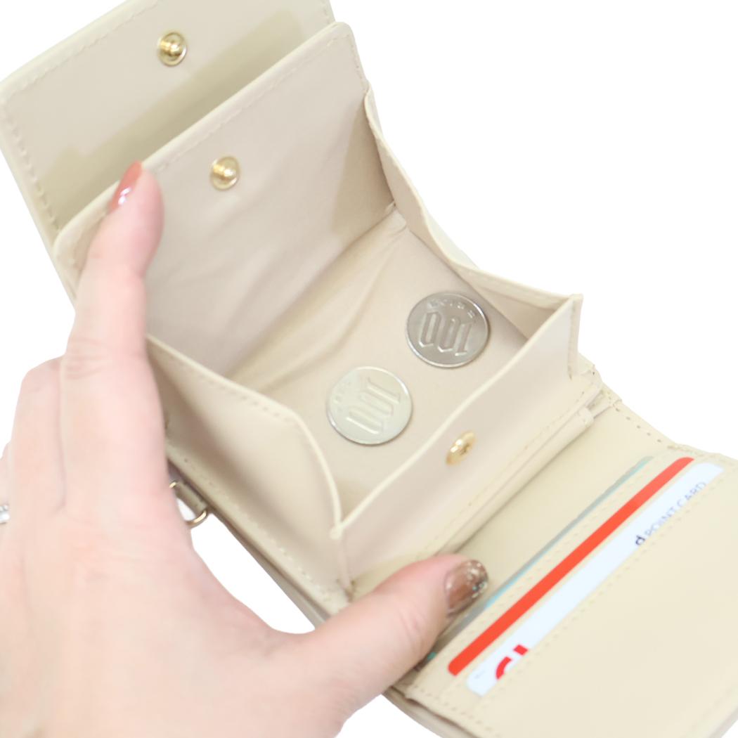 三つ折りBOX財布 ミニウォレット スヌーピー ベージュ ピーナッツ サンアート レディース プレゼント