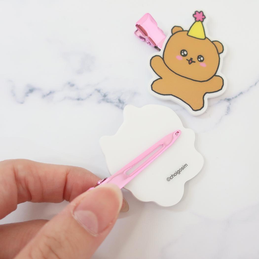 アクリルヘアクリップ ヘアアクセ チェゴシム 3 エンスカイ かわいい メール便可