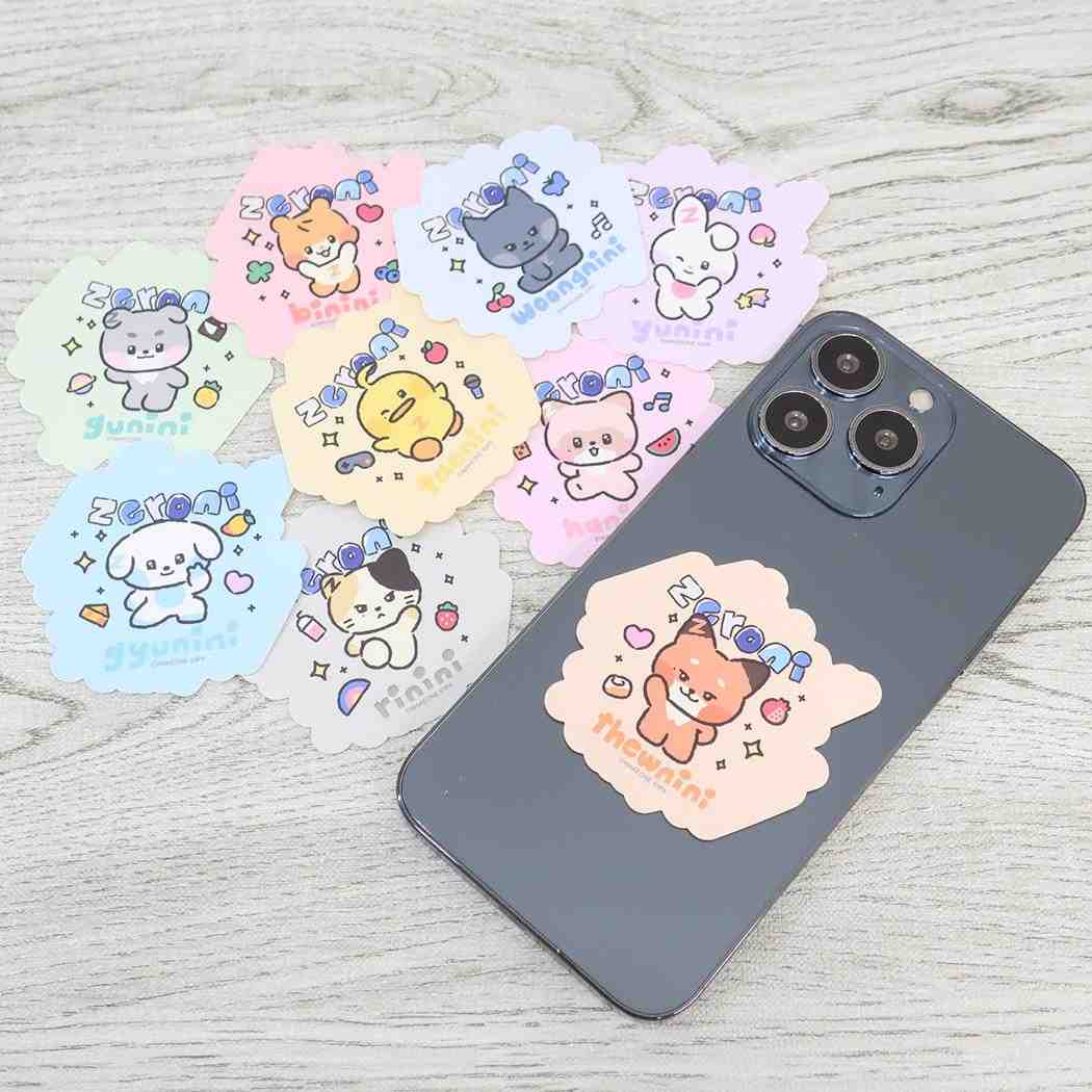 ダイカットステッカーミニ ダイカットシール zeroni hanini LINE FRIENDS エンスカイ 耐水 スマホステッカー 商品 メール便可
