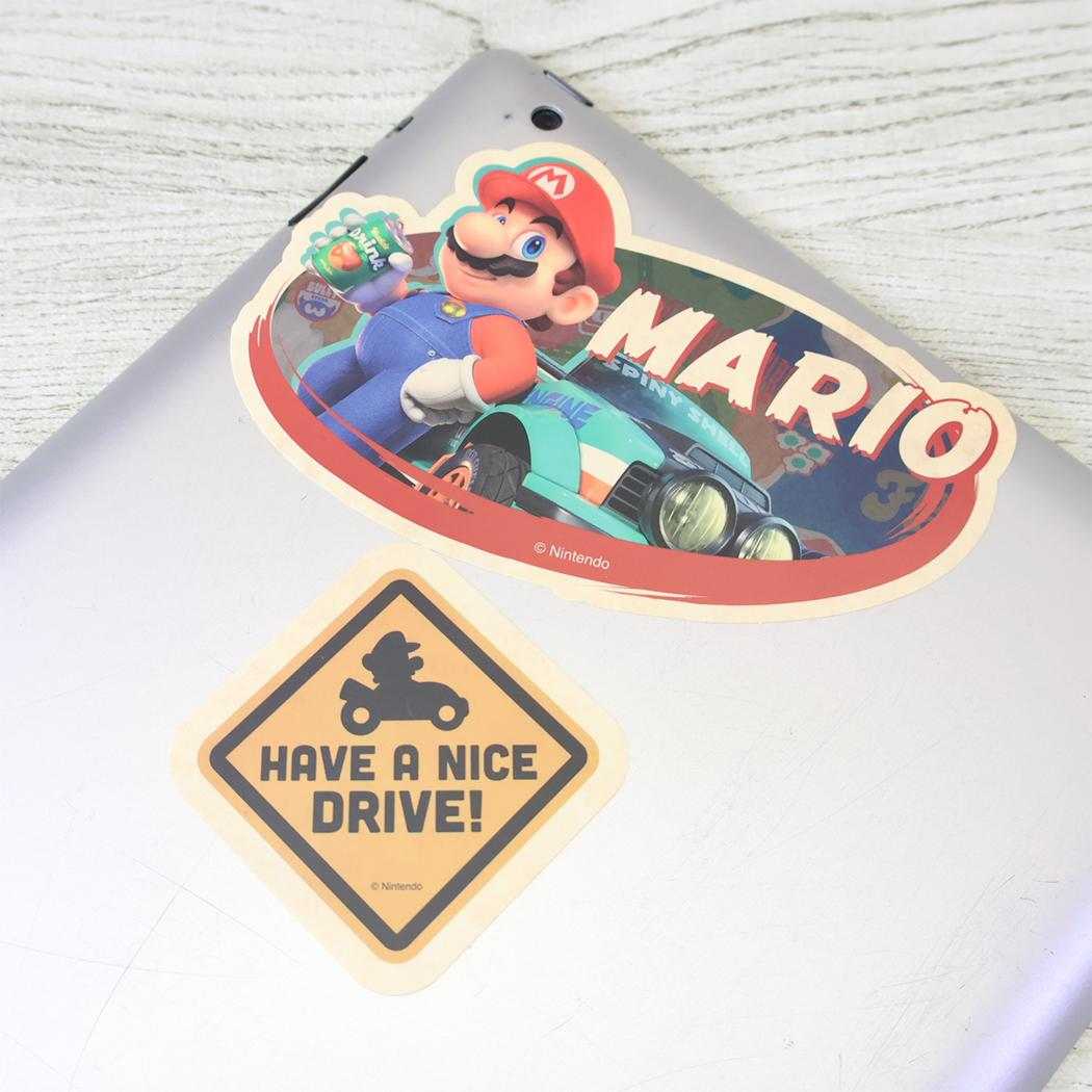 マリオカートワールド ダイカットシール トラベルステッカー 2枚セット 1マリオ エンスカイ