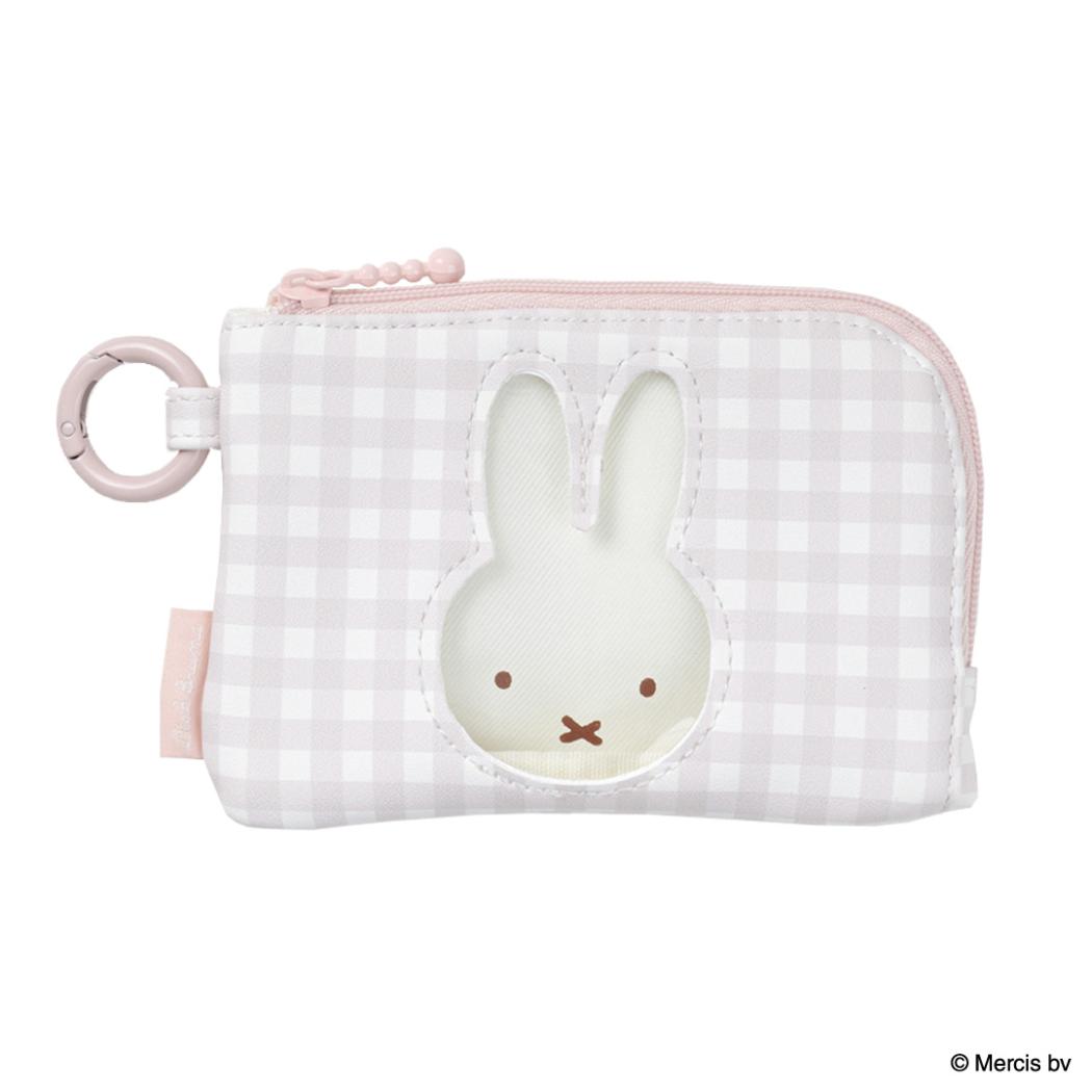 ミッフィー 定期入れ コイン&パスケース BRUNA PLAID ピンク ディックブルーナ エフエービージャパン ICカードケース 小銭入れ 絵本キャラクター グッズ メール便可 シネマコレクション