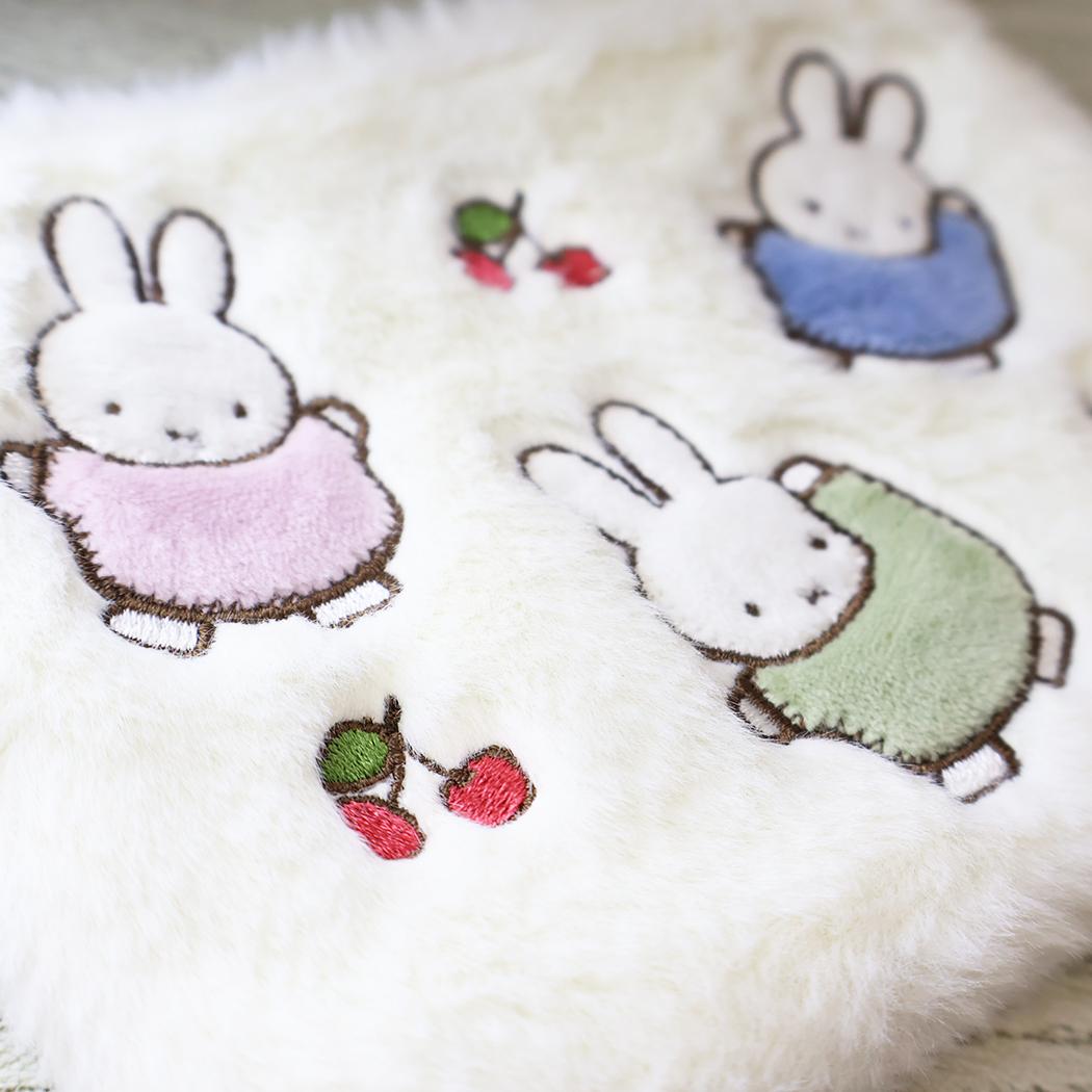 miffy 小物入れ LONG PILE ミニフラットポーチ アイボリー ディックブルーナ エフエービージャパン