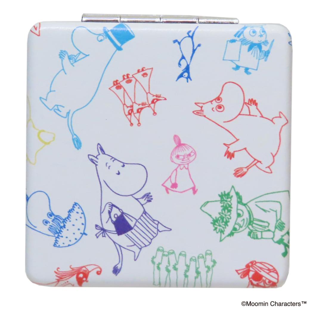 ムーミン 手鏡 コンパクトミラー 80TH ALL STAR ホワイト 北欧 エフエービージャパン 折りたたみミラー キャラクター グッズ メール便可 シネマコレクション