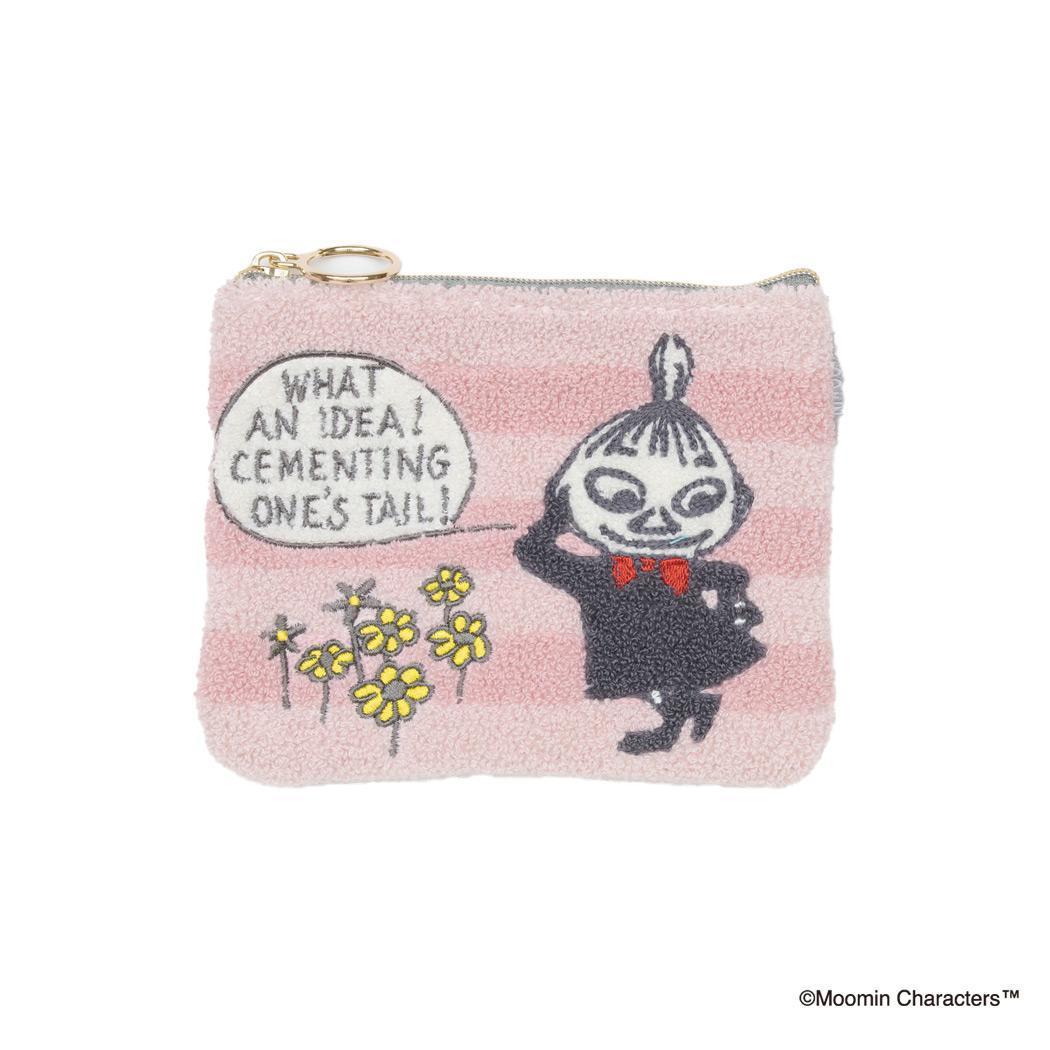ムーミン 平ポーチ MOOMIN サガラ刺繍ミニフラットポーチ リトルミイ ピンク 北欧 エフエービージャパン 小物入れ かわいい キャラクター グッズ メール便可 シネマコレクション