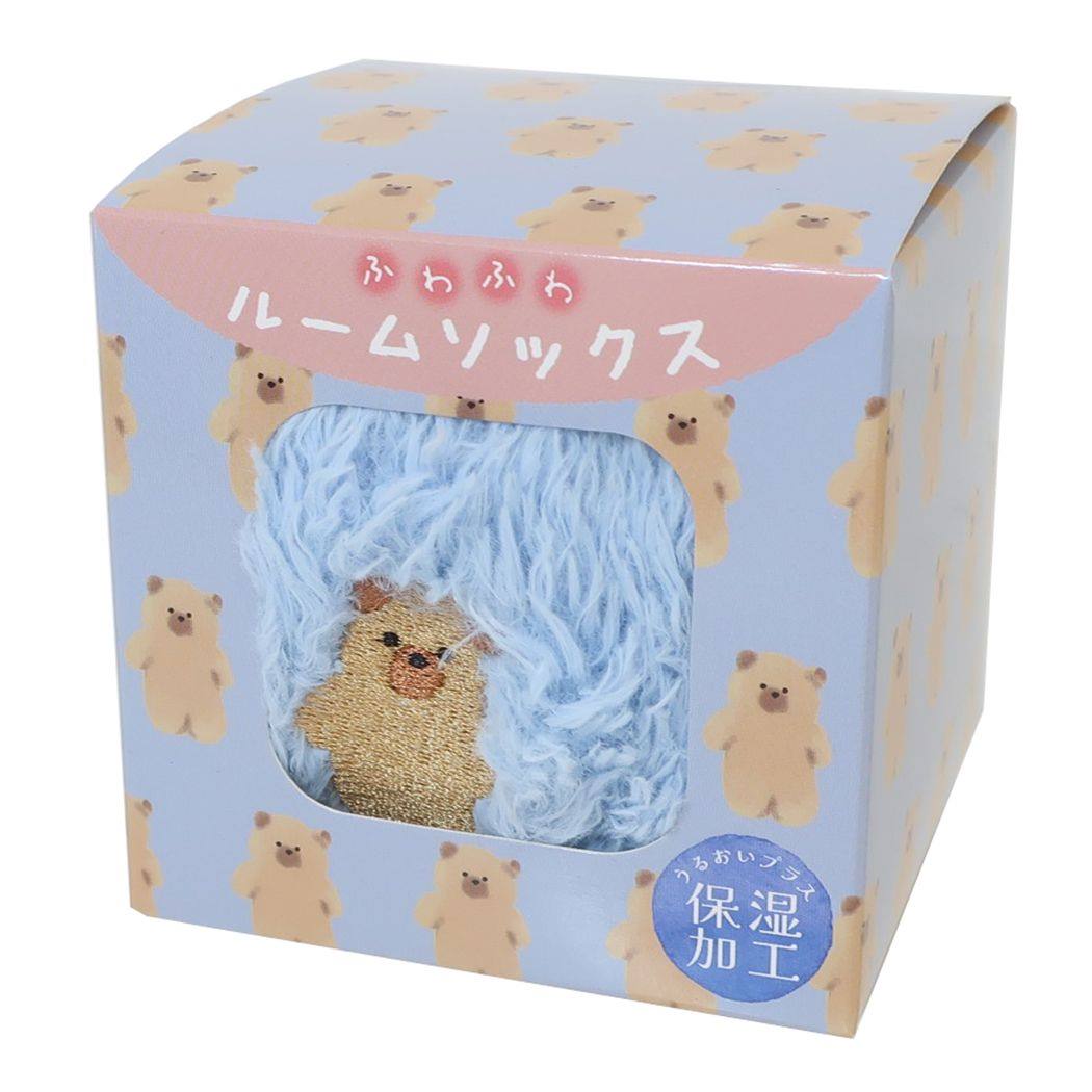 シェニールルームソックス 女性用靴下 モコベア ブルー フレンズヒル FRIENDSHILL ウォーマー雑貨