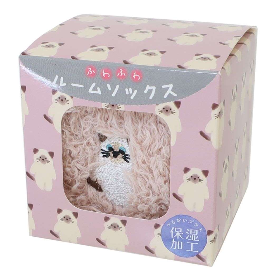 シェニールルームソックス 女性用靴下 モコニャン ピンク フレンズヒル FRIENDSHILL ウォーマー雑貨