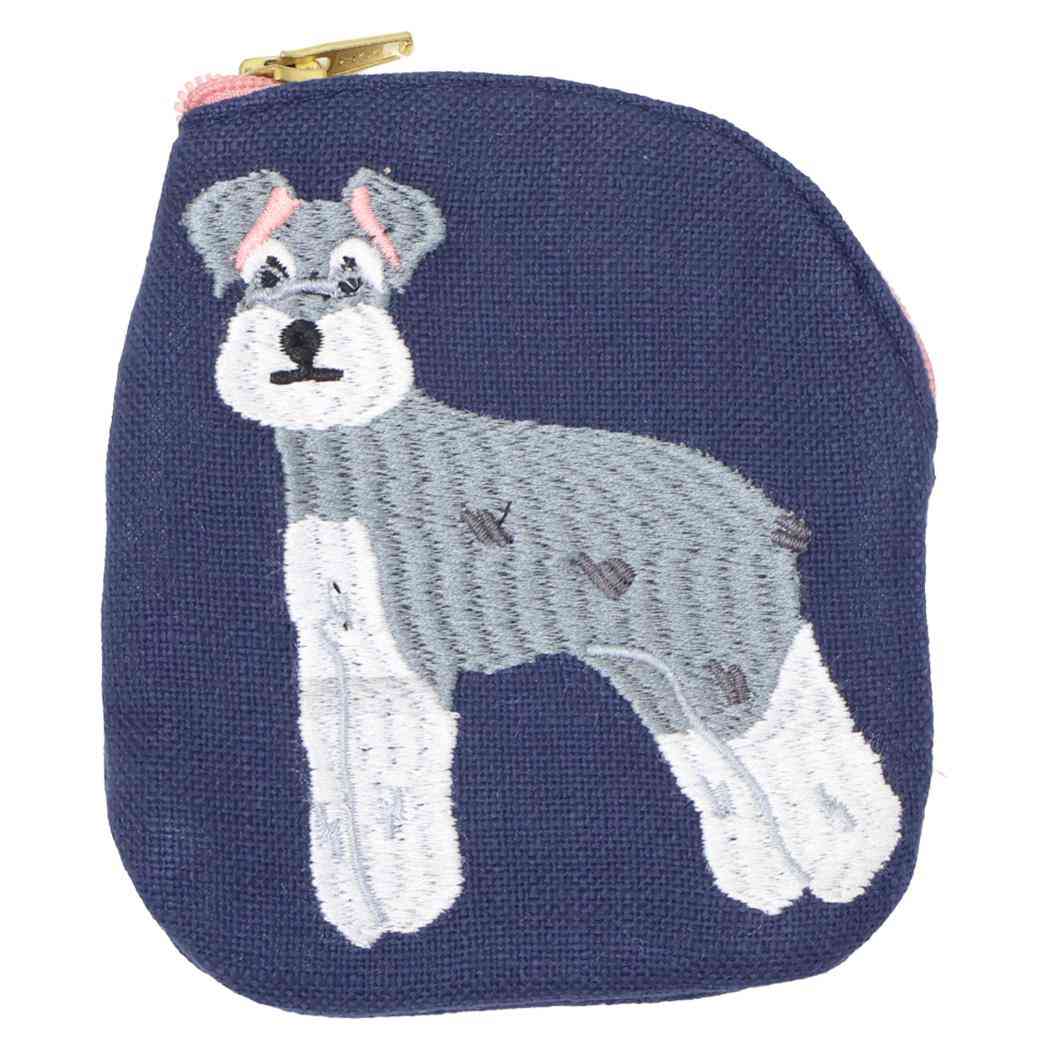 ouaf ouaf&miaou marche ミニポーチ 刺繍ポーチ ミニシュナ いぬ フレンズヒル かわいい 小物入れ プレゼント グッズ メール便可 シネマコレクション