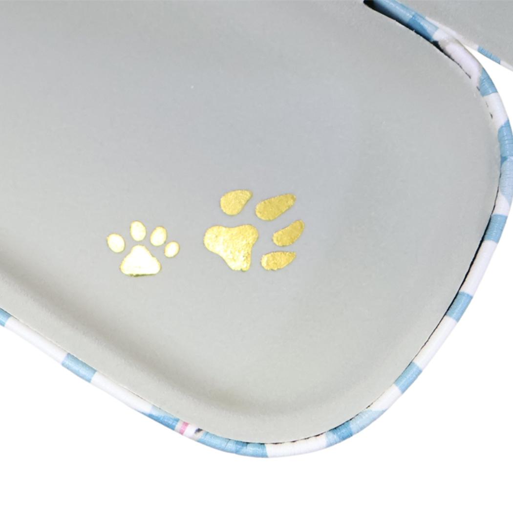 クロス付きメガネケース 眼鏡ケース ouaf ouaf&miaou marche ティーグルチェック ブルー ねこ フレンズヒル FRIENDSHILL ハードタイプ めがね拭き付き