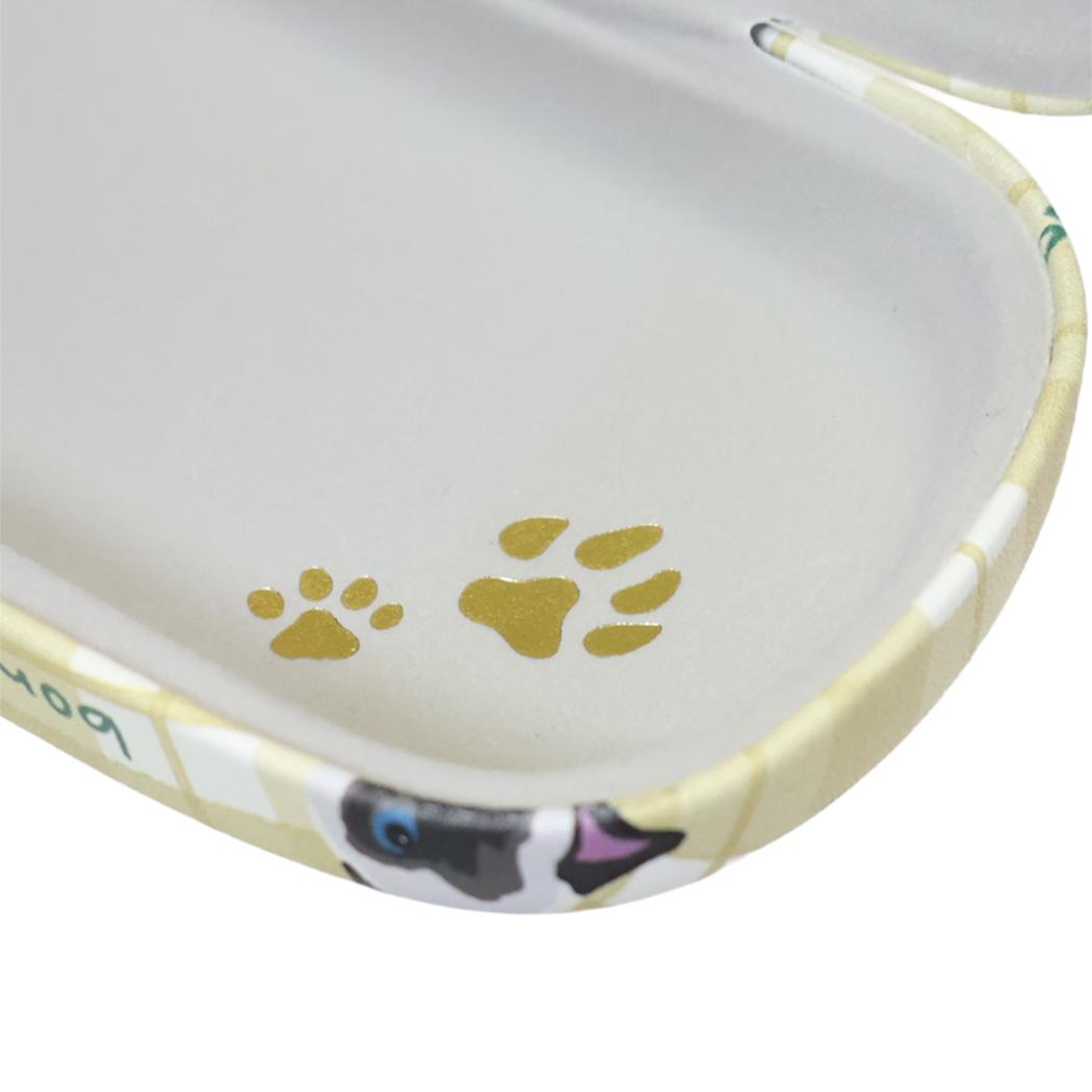メガネケース 眼鏡ケース ouaf ouaf&miaou marche サイアミチェック イエロー ねこ フレンズヒル FRIENDSHILL ハードタイプ めがね拭き付き