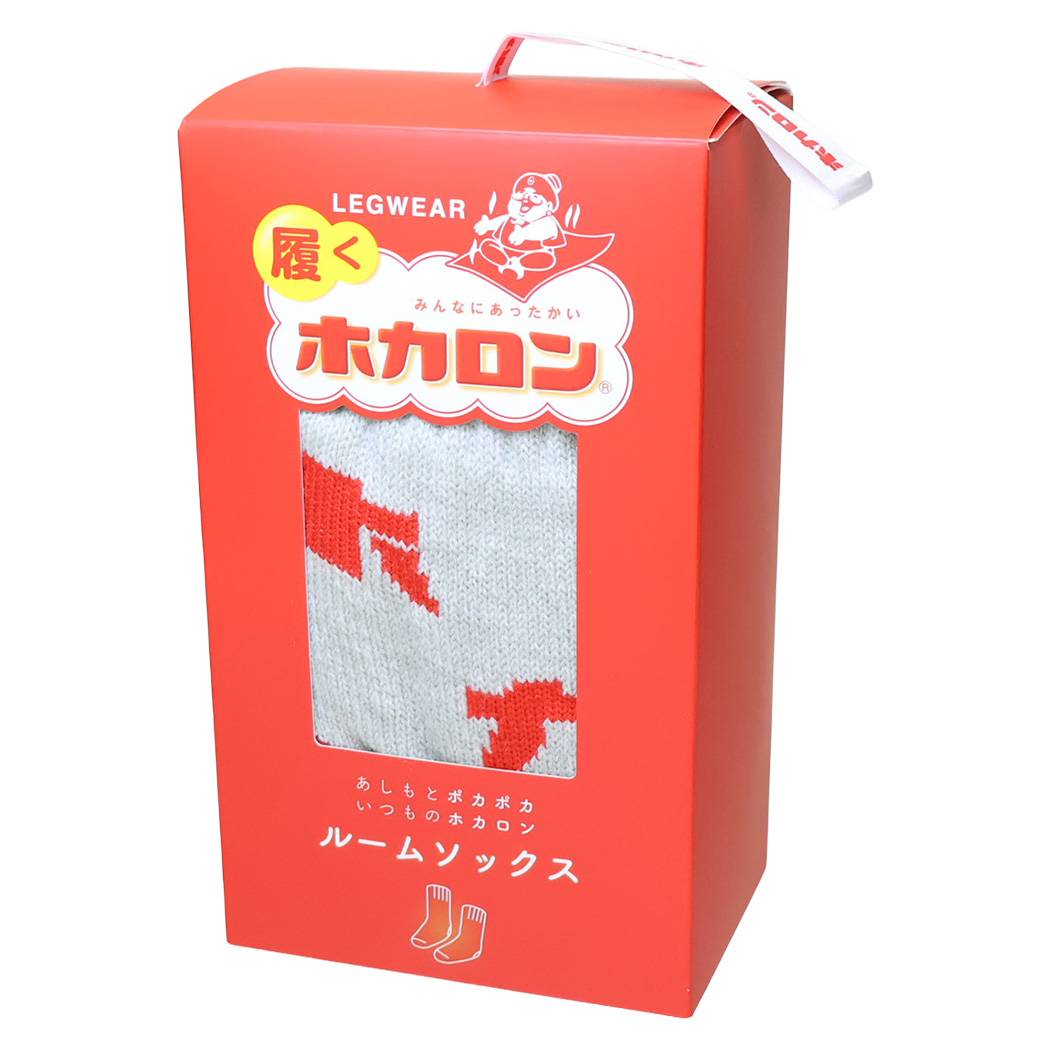 靴下 カタカナホカロン レディースロゴソックス グレイ フレンズヒル