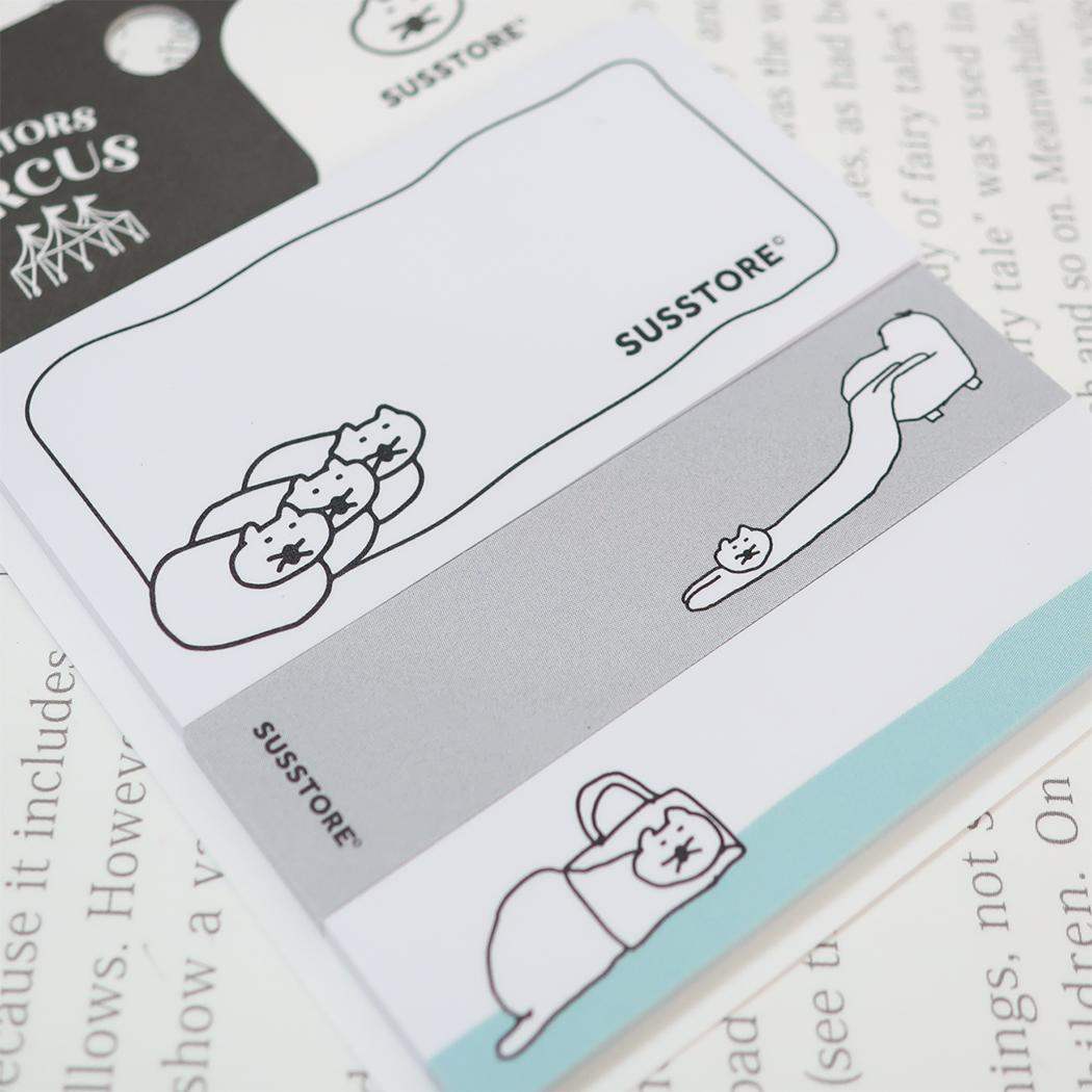 ふせん 3種セット 付箋 susstore クリエイターズサーカス ねこ フロンティア 新学期準備文具 付せん 事務用品 伝言 CREATORS CIRCUS メール便可