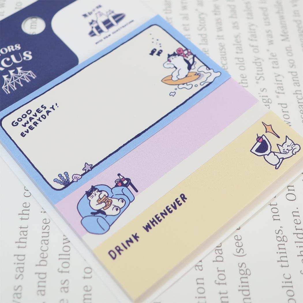 ふせん 3種セット 付箋 黒白小姐 クリエイターズサーカス ねこ フロンティア 新学期準備文具 付せん 事務用品 伝言 CREATORS CIRCUS メール便可