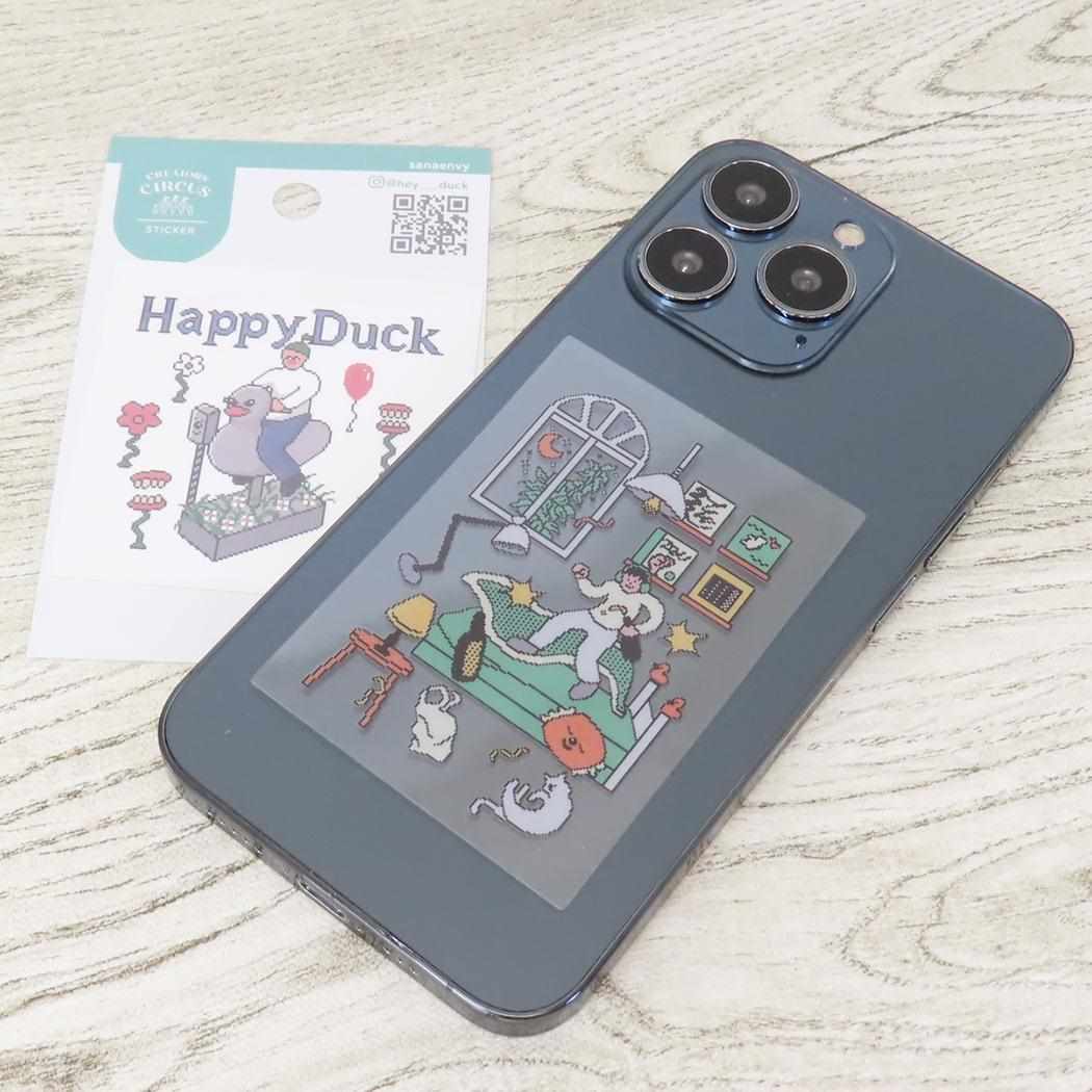 CREATORS CIRCUS クリエイターズサーカス ステッカー Sanaenvy happy duck フロンティア 耐水 耐光 デコシール スマホステッカー メール便可